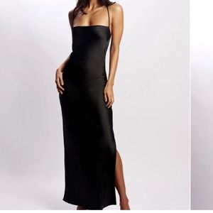 black backless dress meshki sydney dress plain black dress long formal dress